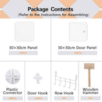C&AHOME Cube Storage Organizer with Doors, 12-Cube Shelves, Closet Cabinet, DIY Plastic Modular Bookshelf Ideal for Bedroom, 