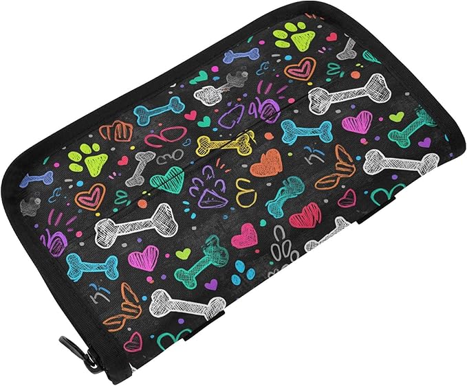 Car Tissue Holder Car Visor Organizer Tissue Box Holder for Car Sun Visor Organizer with Car Vehicle Accessories Essentials Interior for Women Men Black Art Paw Print and Hearts