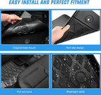 Nilight TPE Floor Mats for Chevy Silverado GMC Sierra 1500 Crew Cab 2007-2013, Silverado GMC Sierra 2500 3500 2007 2008 2009 2010 2011 2012 2013 2014 All Weather Custom Fit Heavy Duty Floor Liners