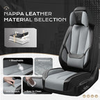 Coverado Seat Covers, Car Seat Covers Front Seats, Car Seat Cover, Car Seat Protector Waterproof, Seat Cushion Nappa Leather 