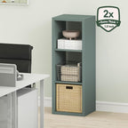 Furinno Cubicle Book Shelf, 3-Cube Bookshelf, Extra Thick Frame Horizontally & Vertically Reversible Bookcase with Open Back,