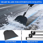 Snow Shovel Ice Scraper- Multifunctional Garden Cleaning Flat Shovel Floor Scraper Long Handle, Heavy Duty Weed Scrapers Tool, Metal Sharp Blade for Lawn Edging,Sidewalk Weeding,Driveway,Steps,67"