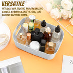 Zopeal Plastic Storage Bins 10 Pcs Gray Pantry Organizer Bins Small Baskets Storage Containers for Home Kitchen (8 x 5.7 x 3 