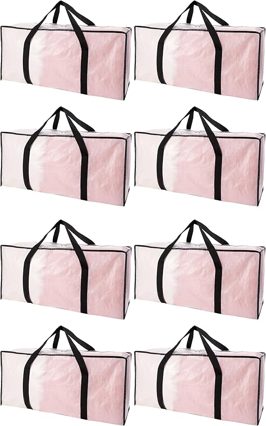 Extra Large Moving Bags with Zippers & Carrying Handles, Heavy-Duty Storage Tote for Space Saving Moving Storage, Fold Flat, 