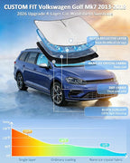 Windshield Sunshade for Volkswagen Golf Mk7 2013-2018 Sun Shade Car Windshield Accessories Upgrade 4 Layers Blocks UV Rays Custom Fit Golf Mk7 240T Car Window Shades Keep Cool Foldable