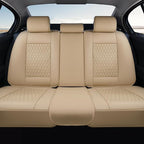 Coverado Leather Rear Seat Covers for Cars, Waterproof Back Seat Cover, Universal Automotive Seat Cushion Protector for Most 