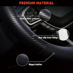 Steering Wheel Cover for Dodge Ram 1500, Ram 2500, Ram 3500, Fit 15.5-16" Wheels (Black-Half Carbon Fiber)