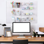 Uiifan 18 Set Pegboard Bins Kit Plastic Pegboard Cups with Metal Hooks Wall Containers Organizer Accessories with Label Stick