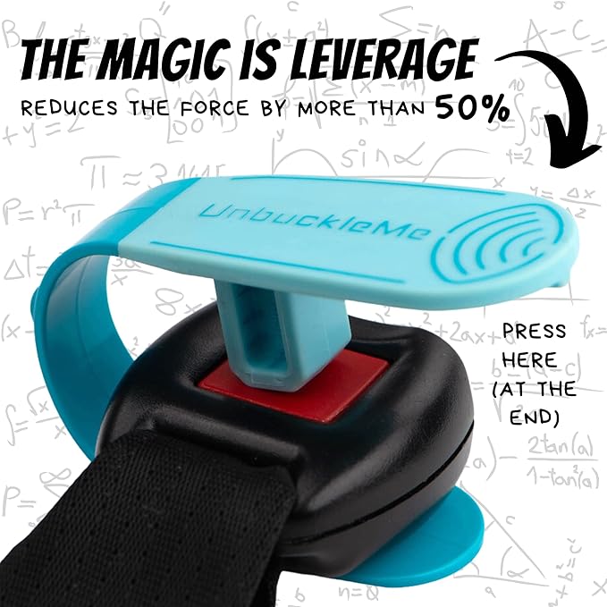 UnbuckleMe Car Seat Buckle Release Tool (As Seen on Shark Tank) - Easy Opener Aid for Arthritis, Long Nails, Older Kids - Button Pusher for Infant, Toddler Car Seats (2 Pack, Blue & Lime Green)