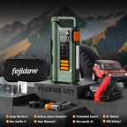 Jump Starter with Air Compressor,5000A Car Battery Jumper Starter, 16000mAh Battery Jumper Starter Portable for 10L