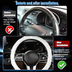 SuperKaKa Steering Wheel Cover, Auto Cute PU Diamond Bling Breathable Soft Comfort Leather Car Interior Accessories Sparkly F