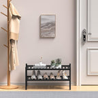 ROMGUAR CRAFT 2 Tier (Thick) Bamboo Shoe Rack for Closet Free Standing Wood Shoe Shelf for Entryway Small Space Stackable 27"