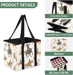 Western Cowboy Reusable Grocery Bags Large Shopping Tote Bag with Reinforced Bottom Board, Water Resistant Foldable Storage B