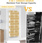 Over the Door Organizer 5 Tiers,Extra Large Behind Door Storage of 10 Compartments,80 lbs Weight Capacity Over the Door Stora