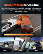 Vantrue N4S 3 Channel Front Inside Rear Dash Cam, 2.7K+1440P+1440P WiFi Dash Camera w/PlatePix™, STARVIS 2 x HDR x IR Night V