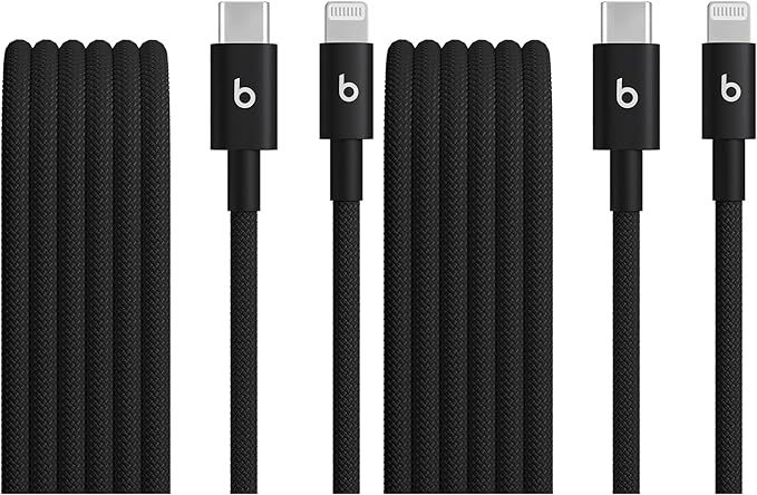 Beats USB-C to Lightning Woven Cable Fast Charging Durable/Tangle-Free Compatible Charger for Apple Devices w Lightning Ports