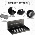 Therwen 4 Pack Magnetic Pegboard Shelves Wall Organizer Metal Pegboard Shelf Steel Tray Accessories Organizing Tools for Craf
