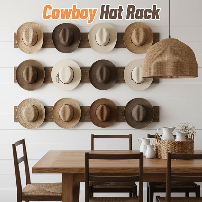 20 Pack Hat Hooks for Wall, 2.8‘’ Strong Adhesive Cowboy Hat Rack with Anti-Slip Teeth, Suitable Sun Hats, Fedora, Wide Brim 