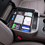 EDBETOS Center Console Organizer Tray for 2021-2026 Chevy Tahoe/Suburban and 21-2024 GMC Yukon Accessories, Fit Standard Console with Charging Socket Only, NOT for Power Sliding Console, Red
