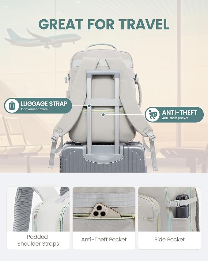 LOVEVOOK Travel Backpack for Women & Men 40L,Airline Approved Carry On Backpack Travel Essentials,TSA Carry on Luggage,Waterp