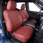 EKR Custom Fit Tacoma Leather Car Seat Covers for Select Toyota Tacoma 2012 2013 2014 2015 (TRD Sport Seats)- Full Set,Leathe
