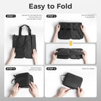 pack all 16L Lightweight Packable Tote Bag, Water Resistant Foldable Grocery Bag, Reusable Shopping Bag (Black)