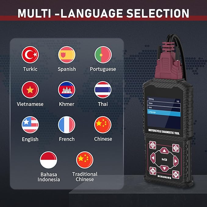 Motorcycle System Diagnostic Test Measurement Tools M3-C Motorcycle Fault Code Readers Scan Tools Moto Diagnostic Test