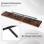 Fun Memories 72 Inch Floating Shelves for Wall, Fireplace Mantel Shelf with Invisible Heavy Duty Bracket, 8 Inch Deep Storage