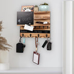 Key Holder for Wall Mounted Keys and Mail Holder Decorative Farmhouse Organizer Wall Hanger with Hooks Small Key Shelf for Ho