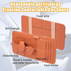 Sun Visor Organizer for Lincoln Navigator 2010-2025 Multifunctional PU Leather Organizer with Sunglasses Holder Pocket Car Interior Accessories, Black Style
