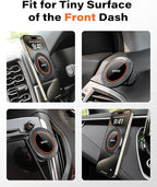 OQTIQ for MagSafe Car Mount - 17 N54 Magnets, 360° Rotation Magnetic Phone Holder for Dashboard, Compact & Space-Saving, Compatible with iPhone 17/16/15/14/13/12