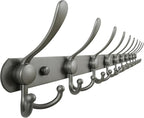 Dseap Coat Rack Wall Mount - 38” Long 10-Tri-Hooks Heavy Duty Coat Hanger Rail Wall Hooks for Hanging Coats Hats Clothing Clo