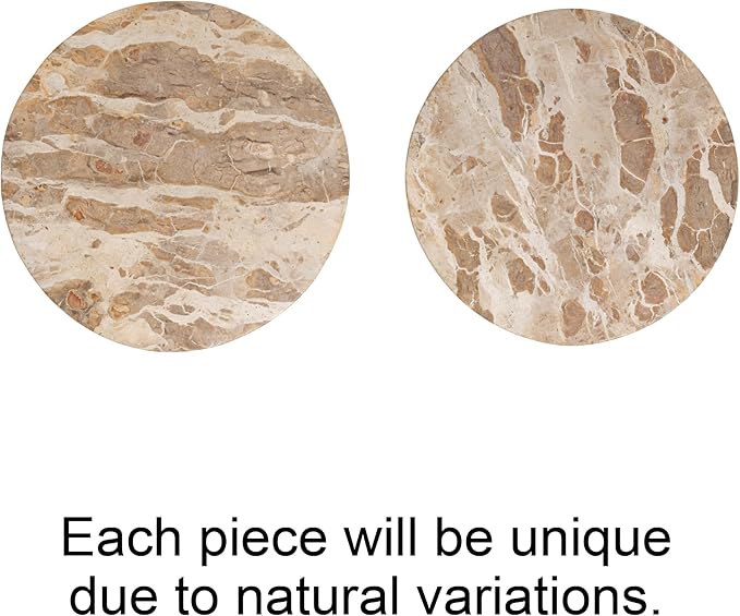 Creative Co-Op Scandinavian Round Marble Lazy Susan, Multicolor