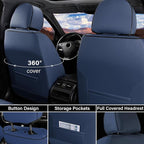 Coverado Car Seat Covers Full Set, Car Seat Protector Car Seat Cushion, Nappa Leather Seat Covers for Cars, Front and Back Se