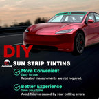 AUTOTEK Windshield Sun Strip for Tesla Model 3 2024-2026, 2 Ply Front Windshield Strip Tint Heat Blocker & UV Protection, Anti-Glare Precut Sunshade Window Tint Film, Car DIY Accessories