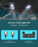 LED Light Kit For Toyota 2nd Gen Tacoma,2 Map lights + 1 Rear Dome Light,White Light,Cab Interior Lamp Upgrade Accessories,Fits years 2005,2006,2007,2008,2009,2010,2011,2012,2013,2014,2015