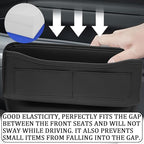 msyuusr Car Seat Gap Filler Organizer, Front Seat Leather Storage Box, Car Organizers and Storage, Car Accessories for Women Men, Car Seat Gap for storage Phones, Glasses, Keys, Cards (Black)