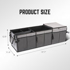 DNA Motoring Trunk Organizer for Car, 90L Large Capacity Foldable Trunk Organizer, Multi Compartment Car Trunk Organizer