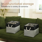 Large Storage Baskets- 16x12x12 inch Storage Bins for Shelves and Closet Organizing, Foldable Fabric Bin for Home Organizatio