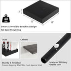 Square Floating Shelves for Wall, 12" W x 12" D x 2" H, 2 Pack of Small Wall Mounted Engineered Wood Shelves with Invisible B