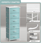 Sorbus Fabric Dresser for Kids Bedroom - Chest of 6 Drawers, Tall Storage Tower, Clothing Organizer, for Closet, for Playroom