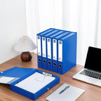 Storage File Boxes 6 Pack, Foldable File Boxes with Lid, 50mm Spine, Archives Cases with Magnetic Closure & Clip, Plastic Doc