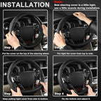 GIANT PANDA Microfiber Leather Steering Wheel Cover for Honda Accord,Civic,CR-V,HR-V,Pilot(Diamond-Pattern-Black-Standard Siz