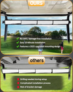 Xislet No-Drill Golf Cart Rear View Mirror - 4-Panel Wide-Angle Universal Fit for Evolution, Club Car, Yamaha & EZGO - True Panoramic View with No Blind Spots