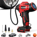 Tire Inflator Compatible with MILWAUKEE 18V Max Battery, 160 PSI Cordless Air Compressor With 12V DC Car Adapter,LCD Digital Pressure Gauge for Car, Bike, Sport Ball (No Battery)
