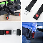 Universal Seat Belt 2 Point Adjustable Belts Harness Kit for Go Kart, Club Golf Cart in Black (54-Inch with Installation Screws) (Set of 4)
