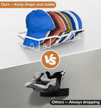 KEETDY Metal Hat Racks for Baseball Caps Wall Hat Organizer Fit 20 Caps Holder, 2 Packs Sturdy Wall Mounted Hat Storage Organ