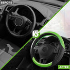 Road Comforts Steering Wheel Cover – Breathable Leather Steering Wheel Cover, Anti-Slip Grip, Universal Fit 14.5” to 15”, Hea