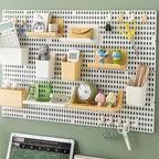 PegBoard Wall Organizer, Plastic Wall Pegboard Kit, 2 White Pegboard and 10 Pegboard Accessories, Wall Mount Pegboard with Ho