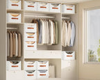 Homsorout Closet Organizers and Storage - Large Stackable Storage Bins with Drawer, Fabric Bins for Organization, Collapsible